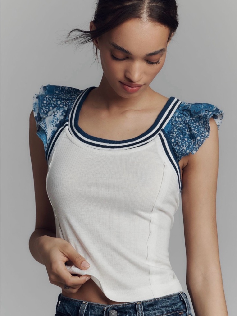 Pilcro Flutter-Sleeve Sport Tank